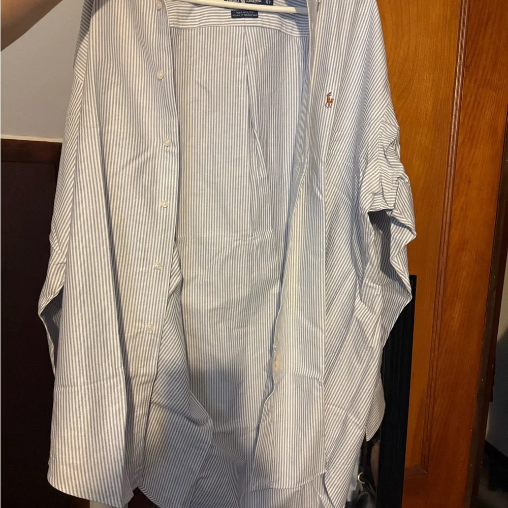 Ralph Lauren Blue and White Striped Dress Shirt - Picture 2 of 4